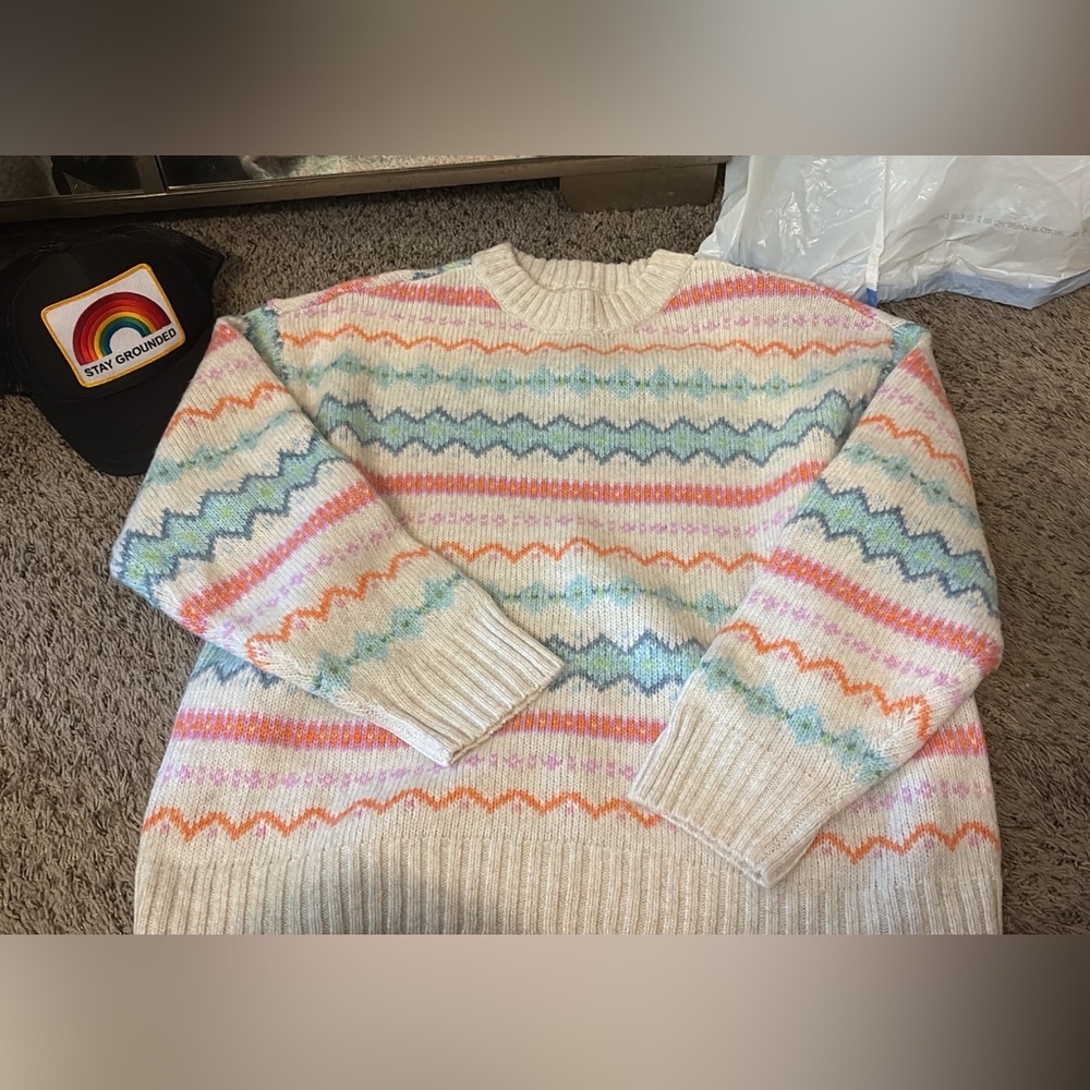 American Eagle Outfitters Pastel Zigzag Sweater